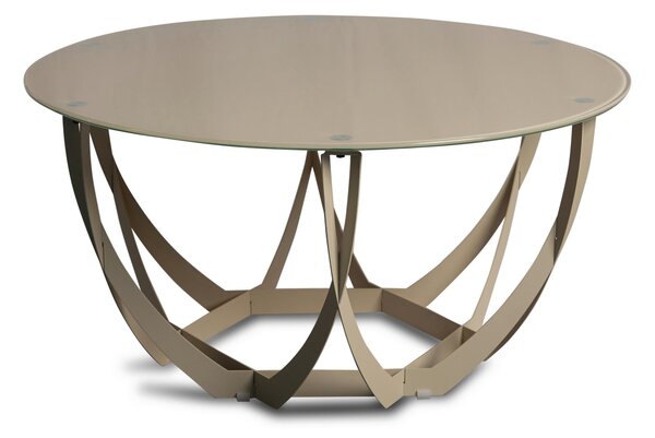 KONFERENČNÍ STOLEK, krémová, kov, sklo, 80/80/40 cm Xora - Konferenční stolky, Online Only