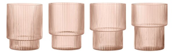 Ferm Living Sklenice Ripple set 4ks, blush