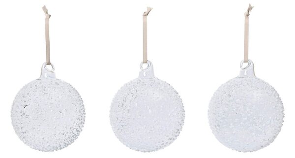 Ferm Living Vánoční baňky Flurry L set 3ks, white