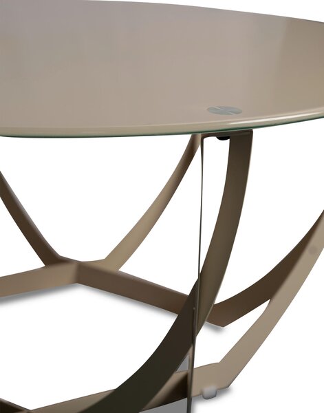 KONFERENČNÍ STOLEK, krémová, kov, sklo, 80/80/40 cm Xora - Konferenční stolky, Online Only