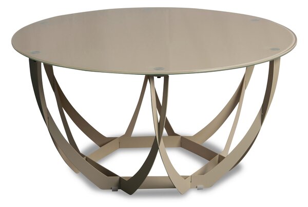 KONFERENČNÍ STOLEK, krémová, kov, sklo, 80/80/40 cm Xora - Konferenční stolky, Online Only