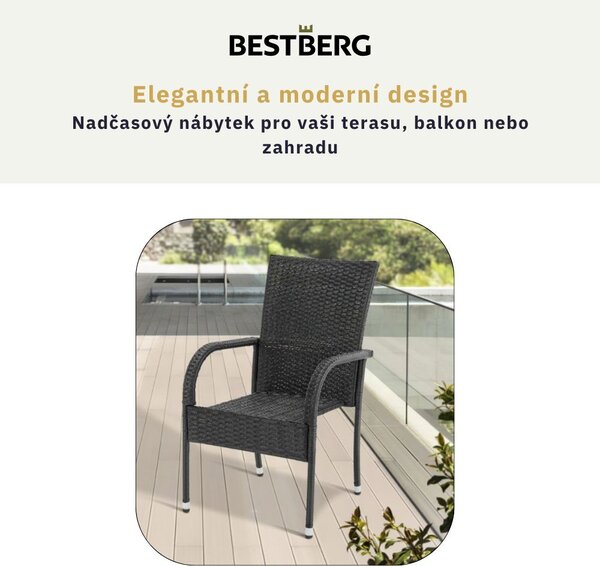 Sada dvou ratanových křesel BestBerg Hayti BBRF-1778BL / 2 ks / černá