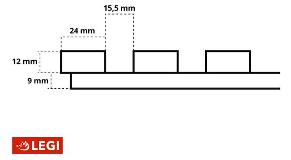 Akustický panel LEGI Home 60 x 270 cm, šedá