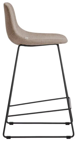 Kave Home Hnědá látková barová židle Zahara 76 cm III