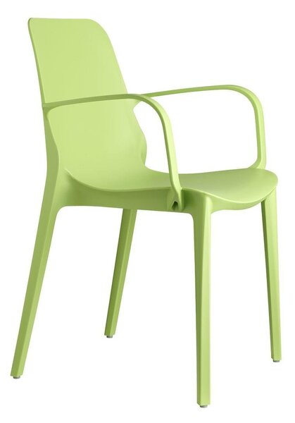 Židle Ginevra s područkami zelená