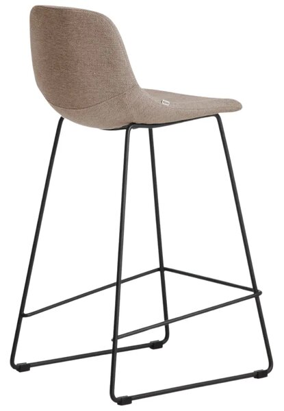 Kave Home Hnědá látková barová židle Zahara 76 cm III