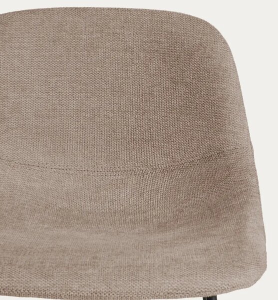 Kave Home Hnědá látková barová židle Zahara 65 cm III