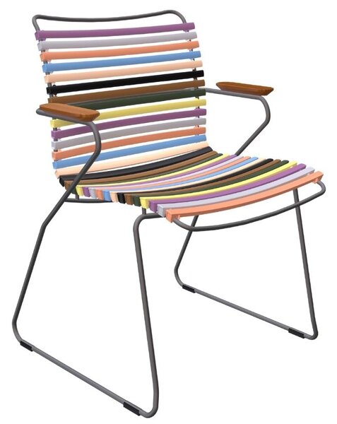 Pestrobarevná plastová zahradní židle HOUE Click s područkami
