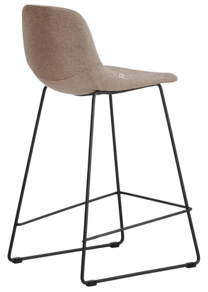 Kave Home Hnědá látková barová židle Zahara 65 cm III
