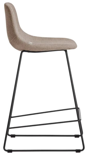 Kave Home Hnědá látková barová židle Zahara 65 cm III