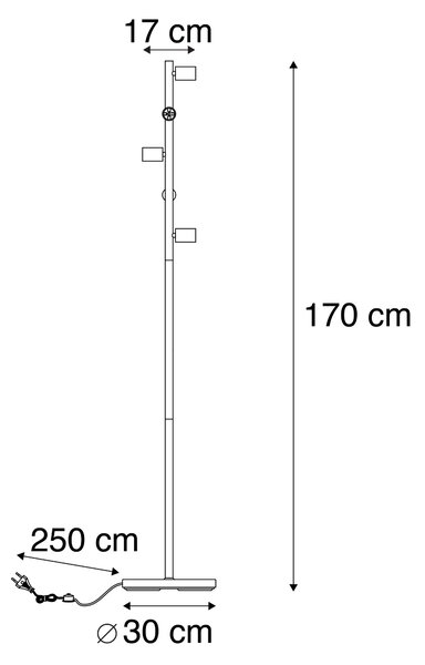 Skandinávská stojací lampa černá 5-světlo - Facil Tube
