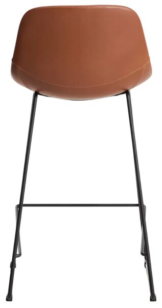 Kave Home Koňakově hnědá koženková barová židle Zahara 65 cm III