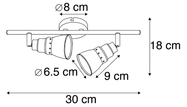 Stropní a nástěnné bodové světlo rezavě hnědé otočné a naklápěcí - Coney 2