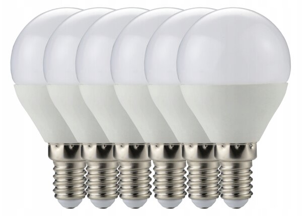 SADA 6x LED žárovka E14 G45 10W 830lm - teplá bílá