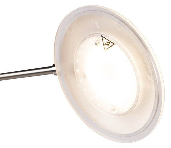 Stojací lampa ocelová s ramenem na čtení vč. LED a USB portem - Sevilla