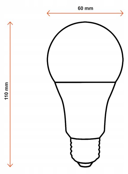 SADA 10x LED žárovka E27 A60 15W 1200lm 3000K - teplá bílá
