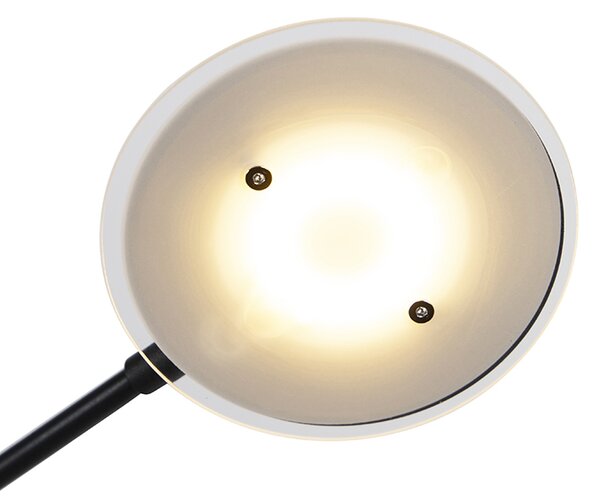 Stojací lampa černá s ramenem na čtení vč. LED a USB portem - Sevilla
