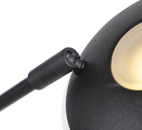 Stojací lampa černá s ramenem na čtení vč. LED a USB portem - Sevilla