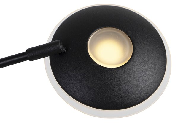 Stojací lampa černá s ramenem na čtení vč. LED a USB portem - Sevilla