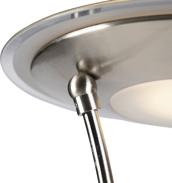 Stojací lampa ocelová s ramenem na čtení vč. LED a USB portem - Sevilla