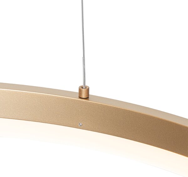 Designové závěsné svítidlo zlaté 60 cm vč. LED 3-stupňové stmívání - Anello