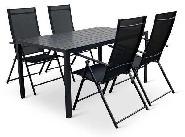 Zahradní jídelní set Viking L + 4x kovová židle Pia