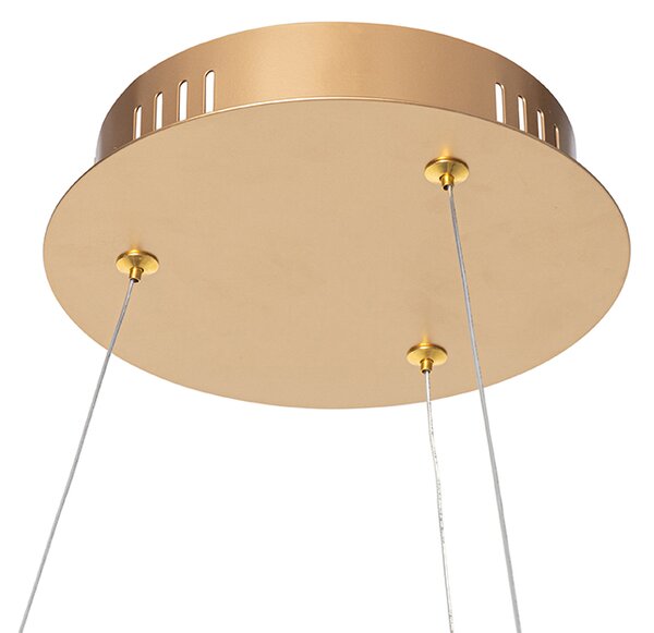Designové závěsné svítidlo zlaté 60 cm vč. LED 3-stupňové stmívání - Anello