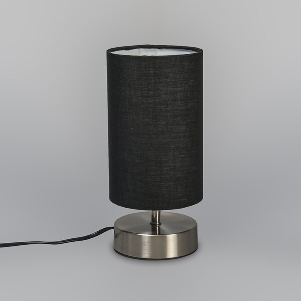 Moderní stolní lampa černá s ocelí - Milo 2