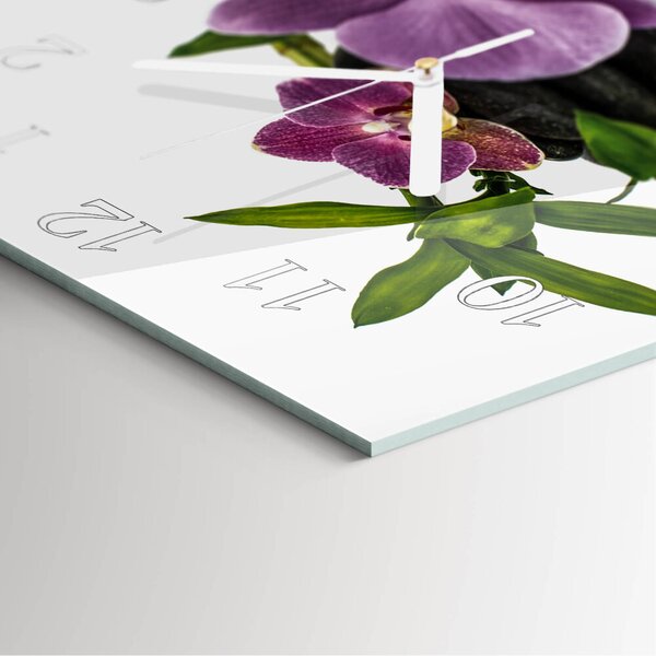Skleněné hodiny Orchidej zskb-30x30-00086574