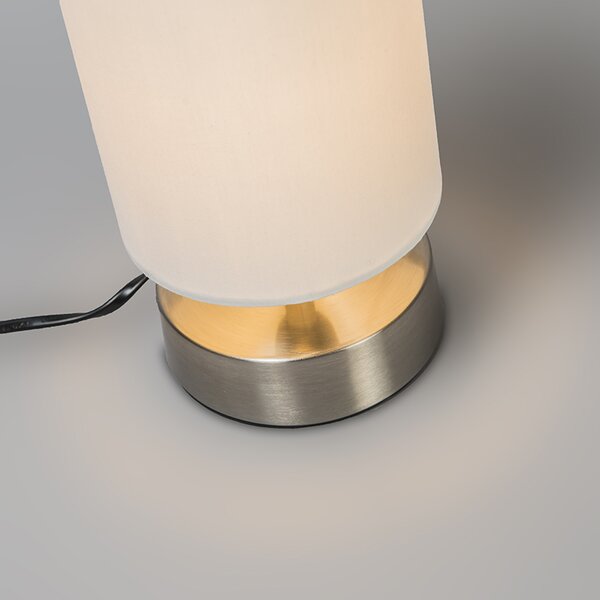 Moderní stolní lampa bílá kulatá 12 cm - Milo 2