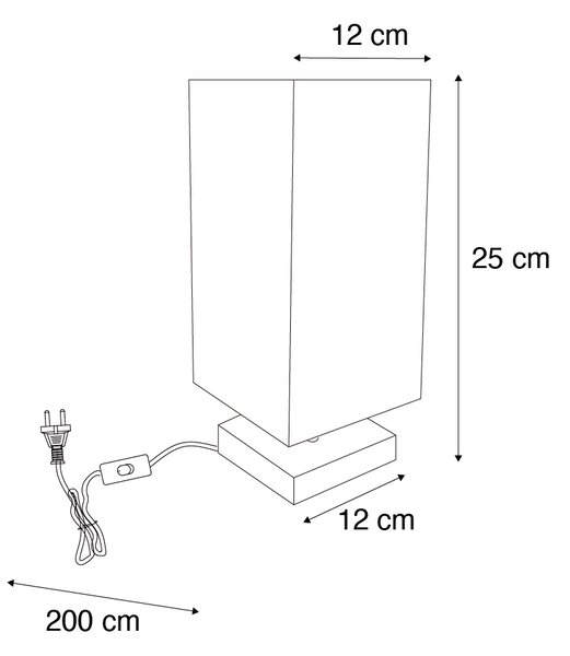 Moderní stolní lampa černá s ocelí - Milo