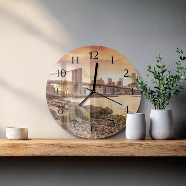 Skleněné nástěnné hodiny Město mostů zsoc-fi30-00178711