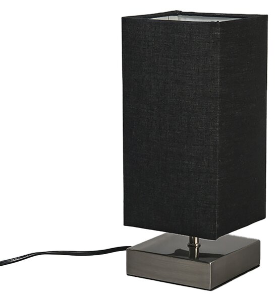 Moderní stolní lampa černá s ocelí - Milo