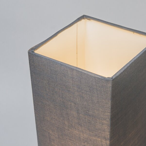 Moderní stolní lampa šedá s ocelí - Milo
