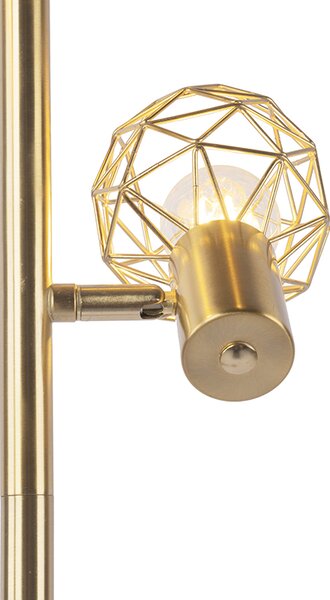 Designová stojací lampa zlatá 3-světlo nastavitelná - Mesh