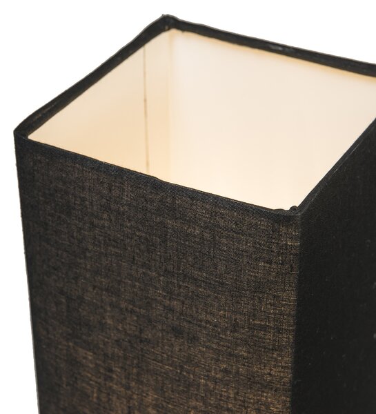 Moderní stolní lampa černá s ocelí - Milo