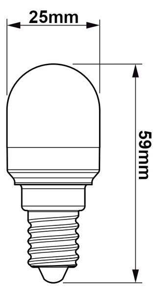 LED žárovka E14 1,7W 150lm T25 2700K - teplá bílá