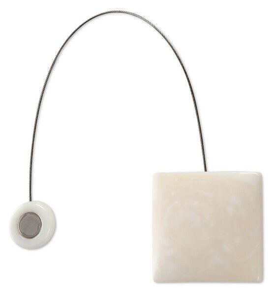 SADA 2KS DEKORAČNÍ SPONA NA ZÁVĚS SQUARE S MAGNETEM 6 X 14 CM KRÉMOVÁ