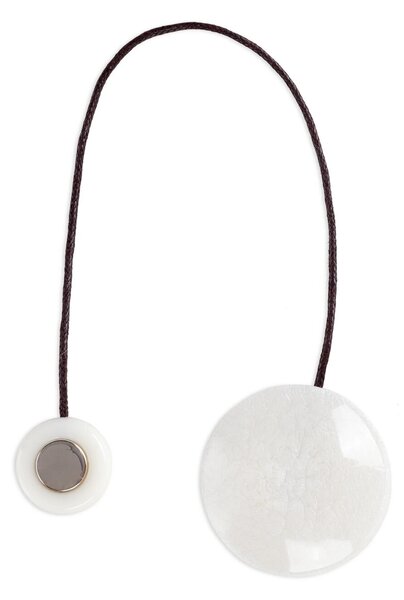 SADA 2KS DEKORAČNÍ SPONA NA ZÁVĚS CLARA S MAGNETEM 5 X 15 CM BÍLÁ