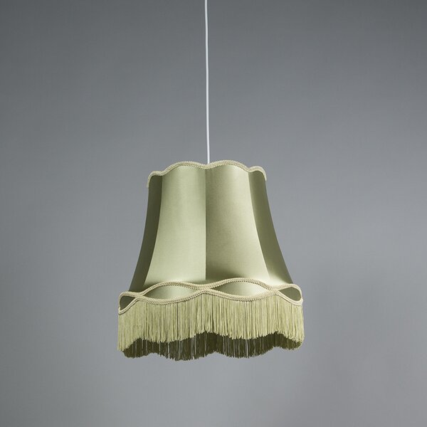 Sada 4 retro závěsných lamp zelených 45 cm - Granny
