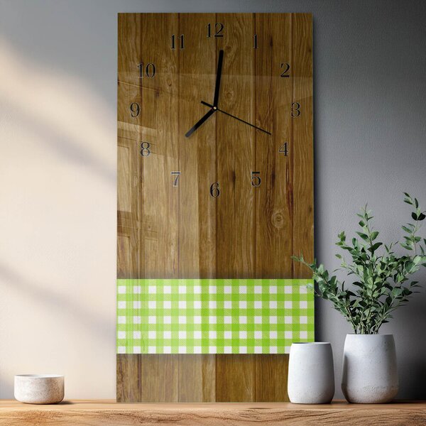 Skleněné hodiny vertikální Dřevěný stůl zsppc-30x60-00181083