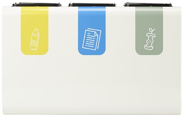 Rossignol SAS Koš na třídění odpadu Rossignol Tribu 55303, 3 x 15 L, bílý
