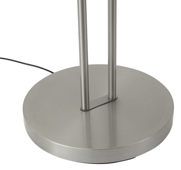 Moderní stojací lampa ocel s ramenem na čtení vč. LED a stmívače - Divo