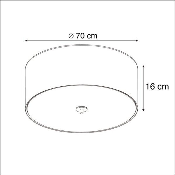 Rustikální stropní svítidlo taupe 70 cm - Drum Jute