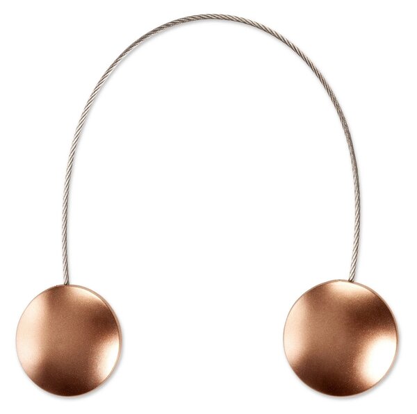 SADA 2KS DEKORAČNÍ SPONA NA ZÁVĚS BROWN S MAGNETEM 4 X 13 CM HNĚDÁ