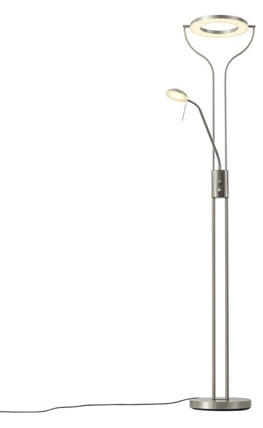 Moderní stojací lampa ocel s ramenem na čtení vč. LED a stmívače - Divo