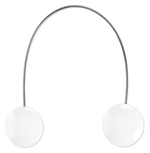 SADA 2KS DEKORAČNÍ SPONA NA ZÁVĚS WHITE S MAGNETEM 4 X 13 CM BÍLÁ