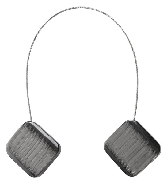 SADA 2KS DEKORAČNÍ SPONA NA ZÁVĚS CLARY S MAGNETEM 4 X 13 CM ŠEDÁ