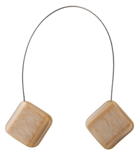 SADA 2KS DEKORAČNÍ SPONA NA ZÁVĚS CLARY S MAGNETEM 4 X 13 CM BÉŽOVÁ