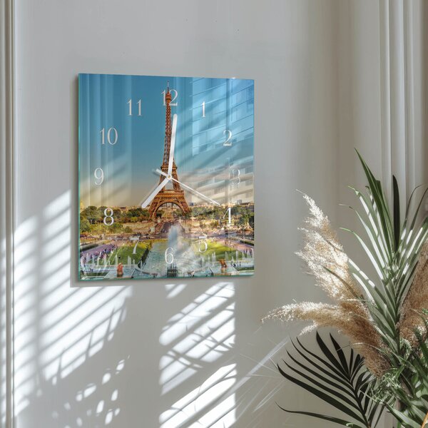 Skleněné hodiny Paříž zskb-30x30-00086097